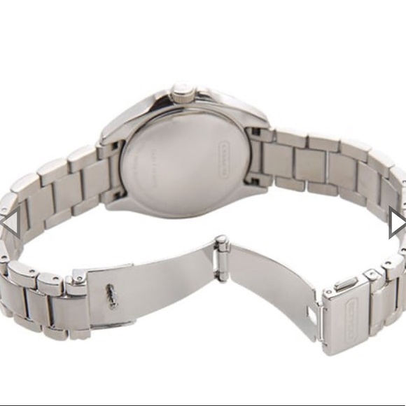 COACH TRISTEN WOMEN’S MOTHER OF PEARL STEEL DIAMOND WATCH